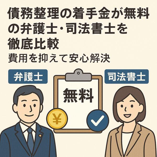 債務整理の着手金が無料の弁護士・司法書士を徹底比較|費用を抑えて安心解決
