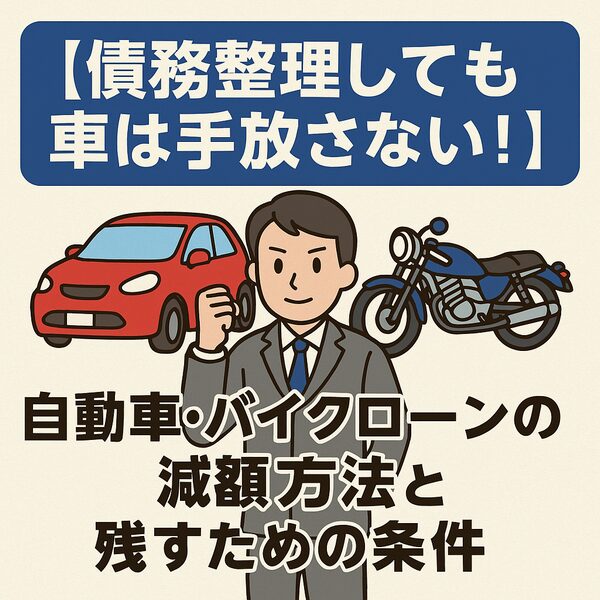 【債務整理しても車は手放さない！】自動車・バイクローンの減額方法と残すための条件