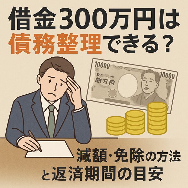 借金300万円は債務整理できる?減額・免除の方法と返済期間の目安