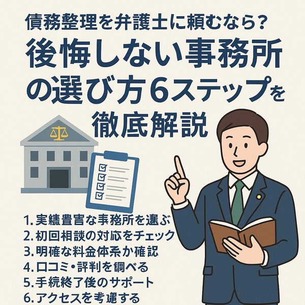 債務整理を弁護士に頼むなら？後悔しない事務所の選び方6ステップを徹底解説