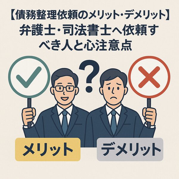 【債務整理依頼のメリット・デメリット】弁護士・司法書士へ依頼すべき人と注意点