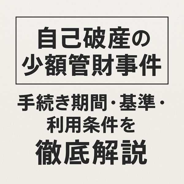 【自己破産の少額管財事件】手続き期間・基準・利用条件を徹底解説