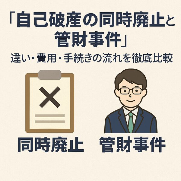  【自己破産の同時廃止と管財事件】違い・費用・手続きの流れを徹底比較