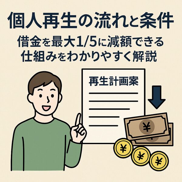 【個人再生の流れと条件】借金を最大1/5に減額できる仕組みをわかりやすく解説