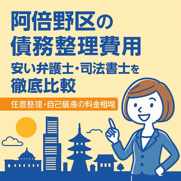 【阿倍野区の債務整理費用】安い弁護士・司法書士を徹底比較|任意整理・自己破産の料金相場