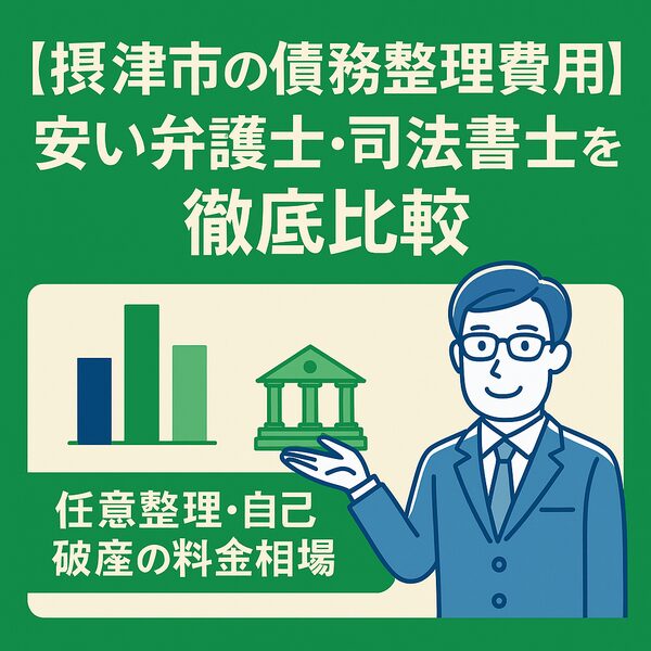 【摂津市の債務整理費用】安い弁護士・司法書士を徹底比較｜任意整理・自己破産の料金相場