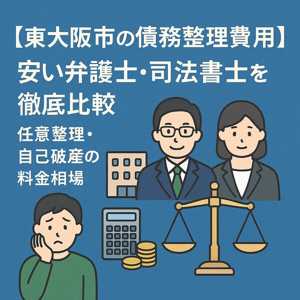 【東大阪市の債務整理費用】安い弁護士・司法書士を徹底比較|任意整理・自己破産の料金相場
