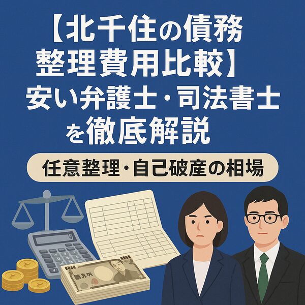 【北千住の債務整理費用比較】安い弁護士・司法書士を徹底解説|任意整理・自己破産の相場