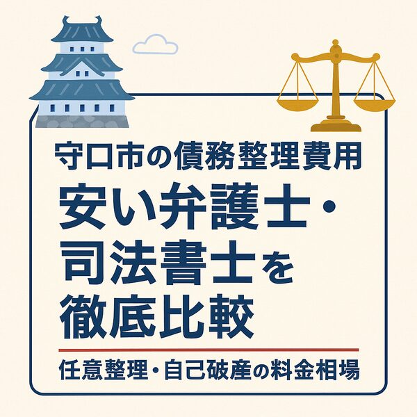 【守口市の債務整理費用】安い弁護士・司法書士を徹底比較｜任意整理・自己破産の料金相場