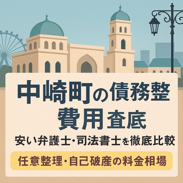 【中崎町の債務整理費用】安い弁護士・司法書士を徹底比較｜任意整理・自己破産の料金相場