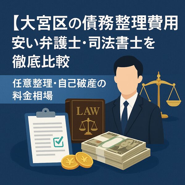 【大宮区の債務整理費用】安い弁護士・司法書士を徹底比較|任意整理・自己破産の料金相場