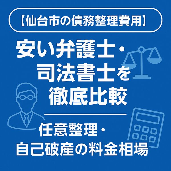 【仙台市の債務整理費用】安い弁護士・司法書士を徹底比較|任意整理・自己破産の料金相場