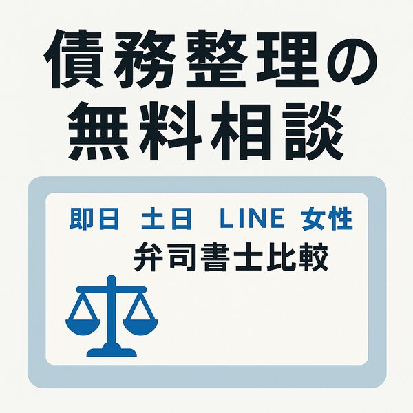 【債務整理の無料相談】即日・土日・LINE対応の弁護士・司法書士比較