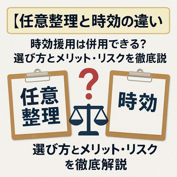 【任意整理と時効の違い】時効援用は併用できる?選び方とメリット・リスクを徹底解説