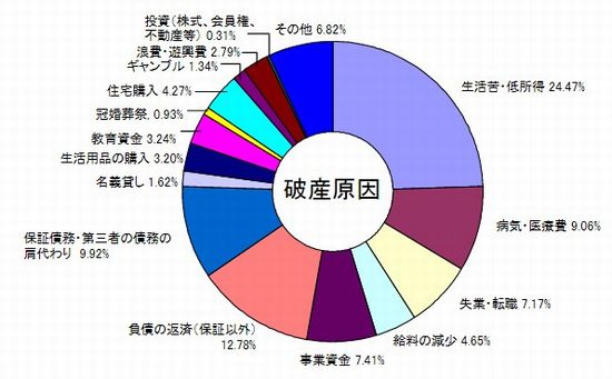 自己破産借金理由