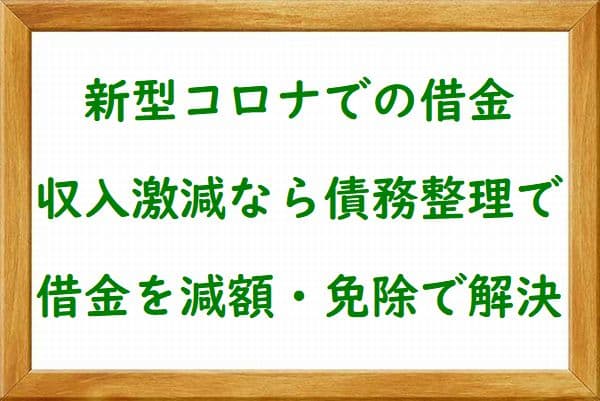 新型コロナウイルスで借金返済
