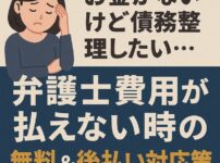 お金がないけど債務整理したい…弁護士費用が払えない時の無料＆後払い対応策