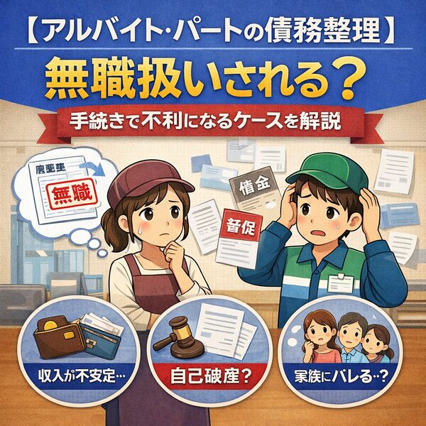 【アルバイト・パートの債務整理】無職扱いされる？手続きで不利になるケースを解説