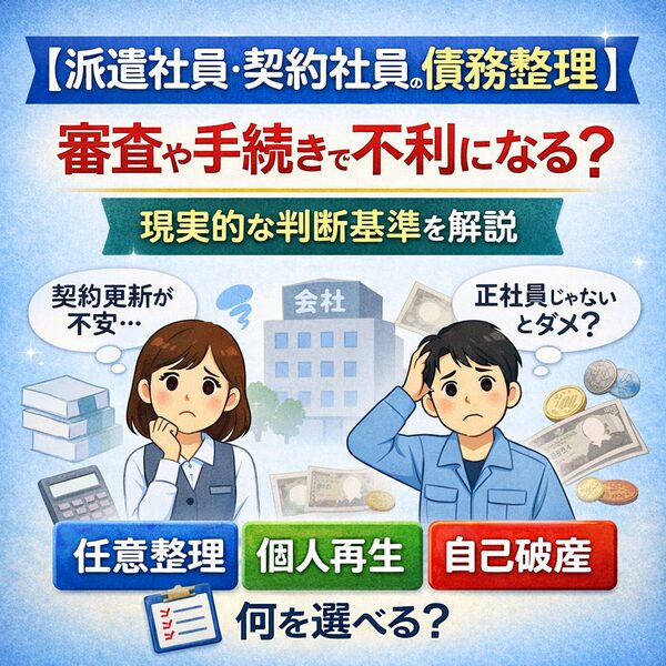 【派遣社員・契約社員の債務整理】審査や手続きで不利になる？現実的な判断基準を解説