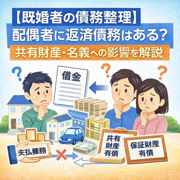 【既婚者の債務整理】配偶者に返済義務はある？共有財産・名義への影響を解説