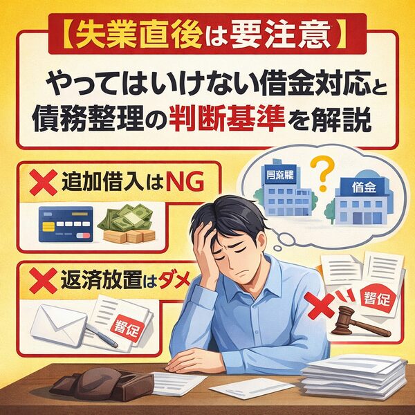 【失業直後は要注意】やってはいけない借金対応と債務整理の判断基準を解説
