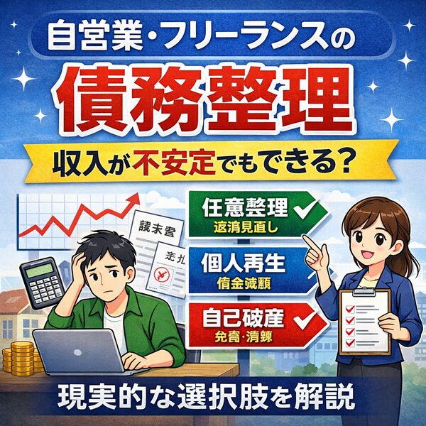 【自営業・フリーランスの債務整理】収入が不安定でもできる？現実的な選択肢を解説