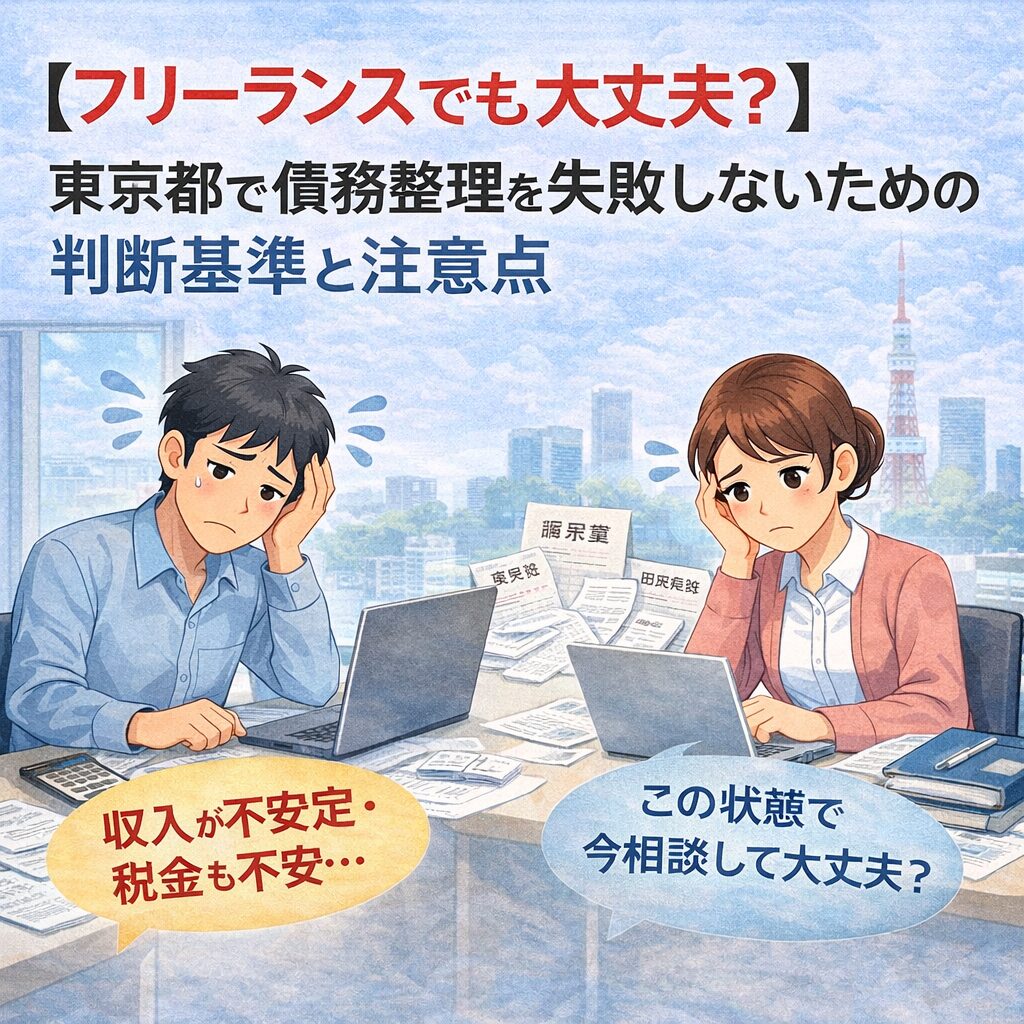 【フリーランスでも大丈夫？】東京都で債務整理を失敗しない判断基準と注意点