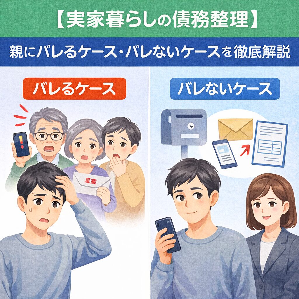 【実家暮らしの債務整理】親にバレるケース・バレないケースを徹底解説