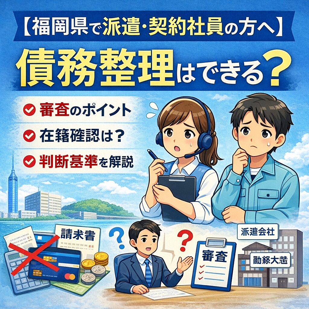 【福岡県で派遣・契約社員の方へ】債務整理はできる?審査・在籍確認・判断基準を解説