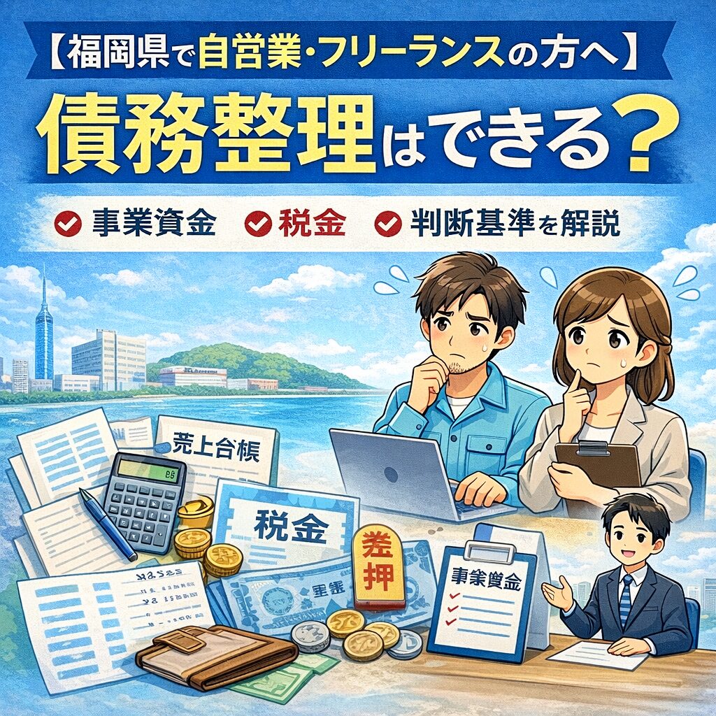 【福岡県で自営業・フリーランスの方へ】債務整理はできる?事業資金・税金・判断基準を解説