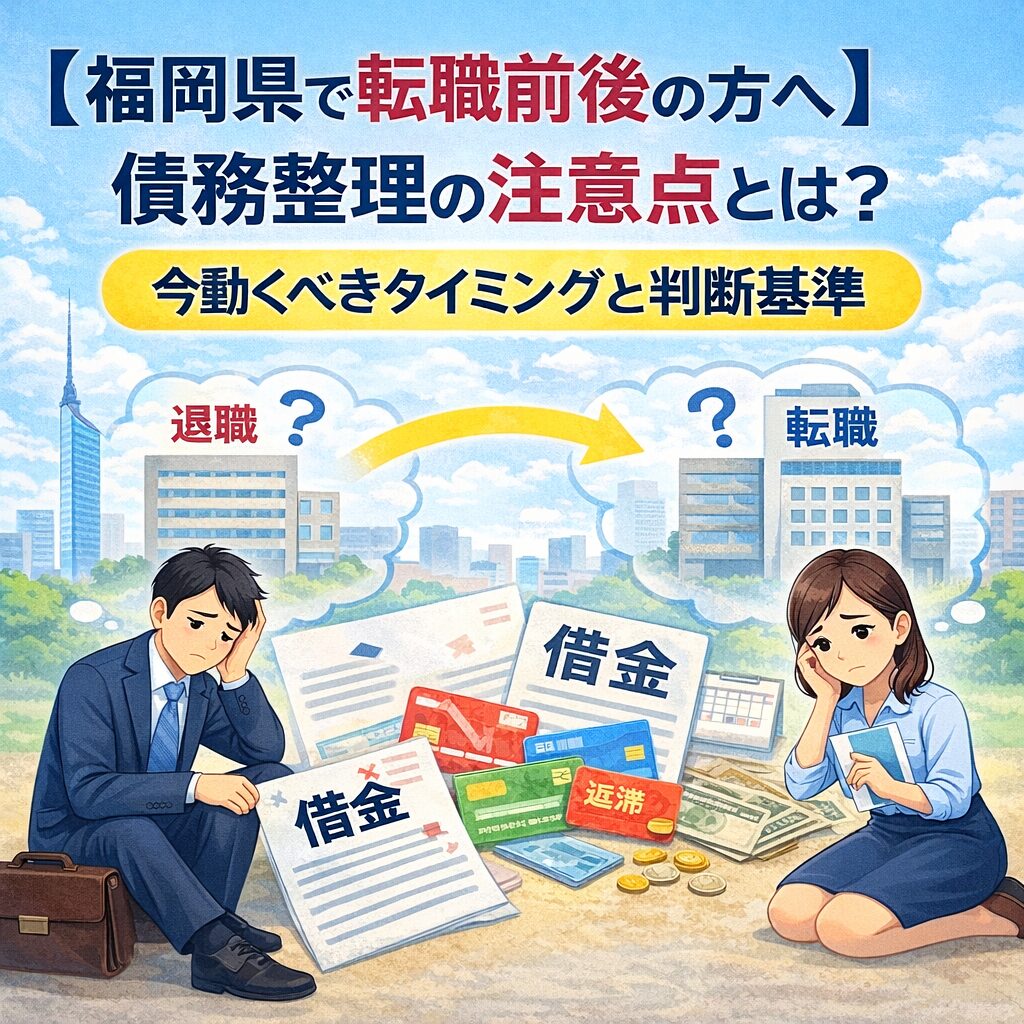 【福岡県で転職前後の方へ】債務整理の注意点とは？今動くべきタイミングと判断基準