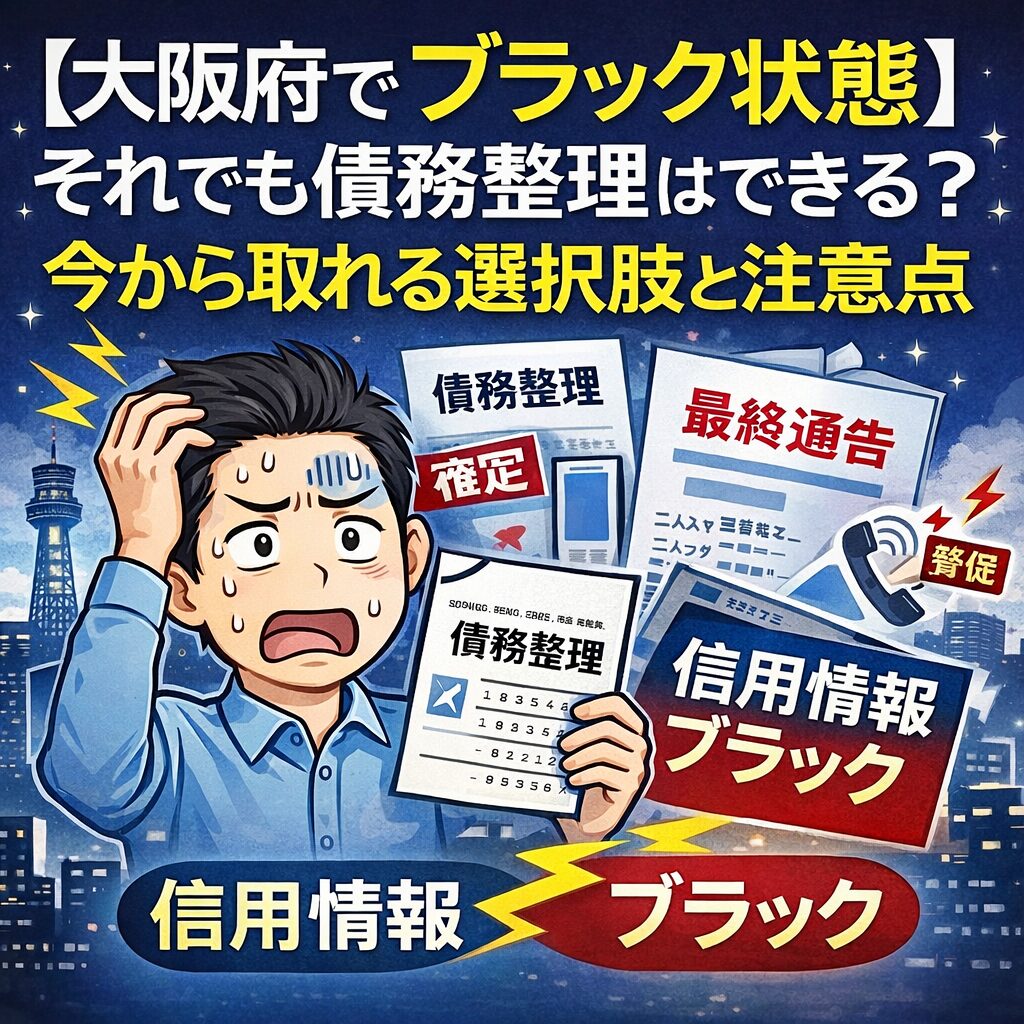 【大阪府でブラック状態】それでも債務整理はできる？今から取れる選択肢と注意点