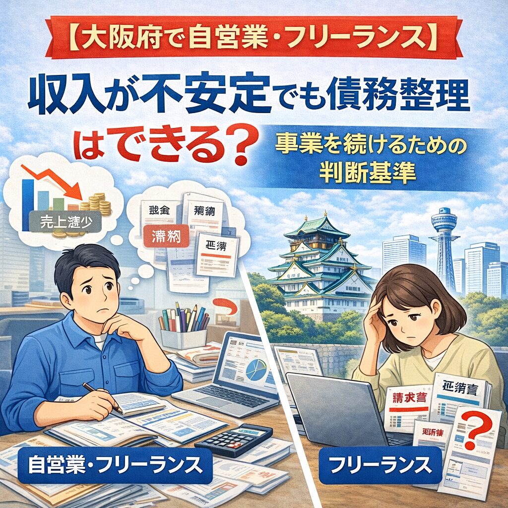 【大阪府で自営業・フリーランス】収入が不安定でも債務整理はできる?事業を続けるための判断基準