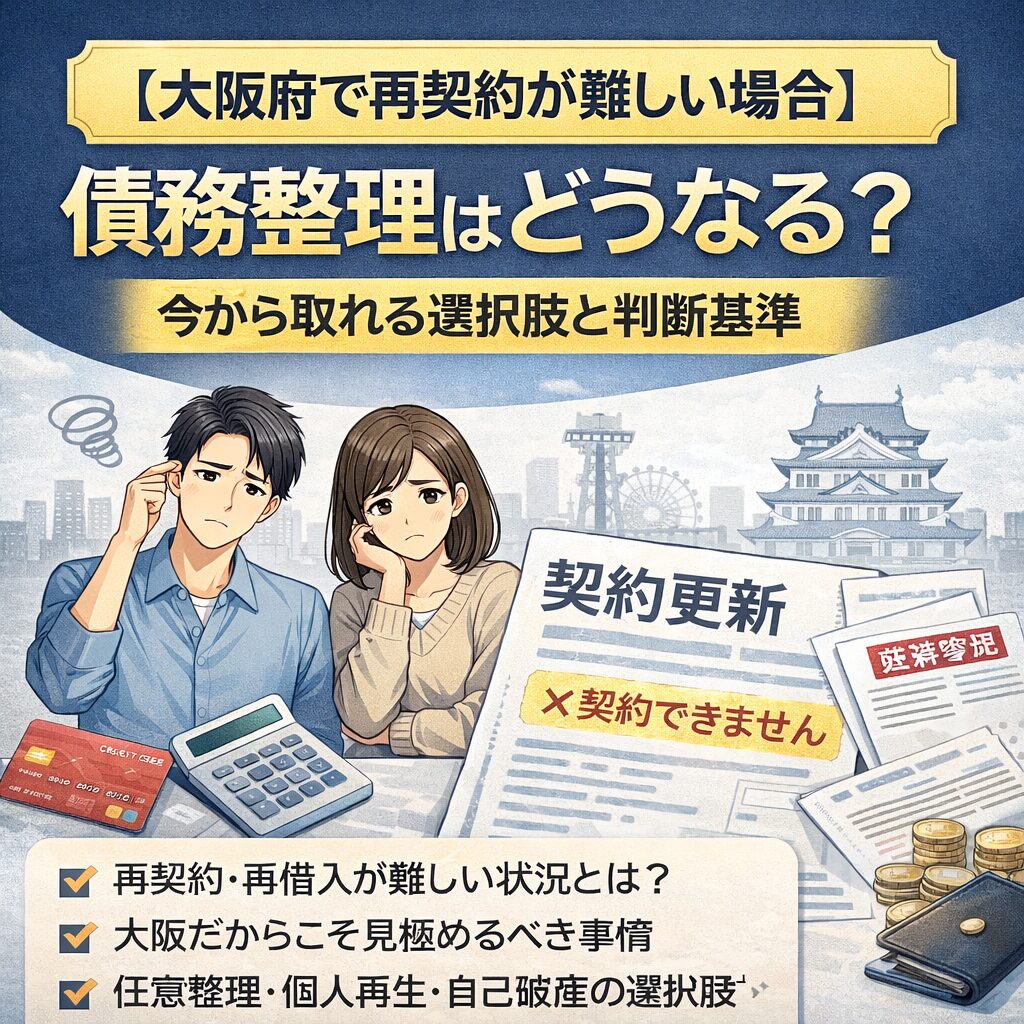 【大阪府で再契約が難しい場合】債務整理はどうなる？今から取れる選択肢と判断基準